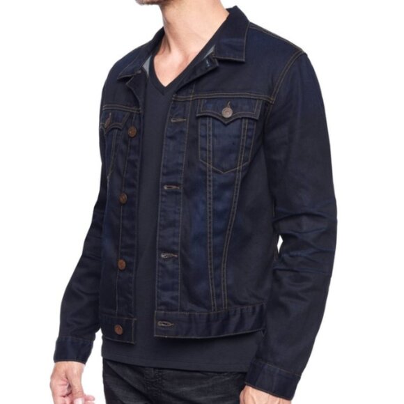 True Religion Danny Slim Dark Cast Renegade Jacket Navy Blue - Picture 1 of 15